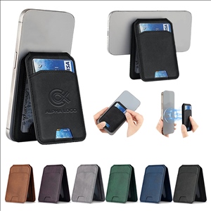 2-in-1 Leather Magnetic Phone Card Holder with Stand